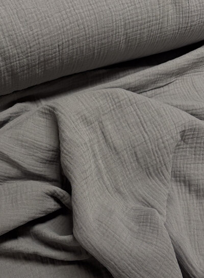 Tetra Double Gauze Grey - 160 cm width