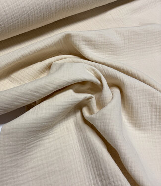 tetra double gauze vanille wit - 160 cm breedte