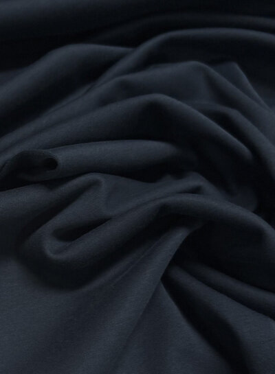 Madeline gekamde katoen interlock / tricot  - marineblauw