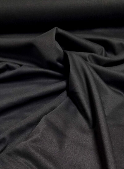Madeline combed cotton interlock / jersey - black
