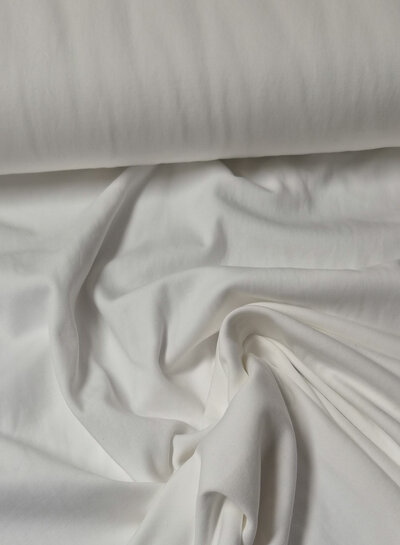 Madeline gekamde katoen interlock / tricot  - wit
