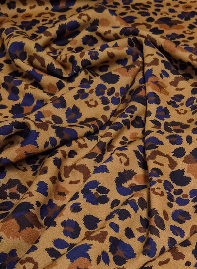 Madeline leopard bruin blauw - viscose
