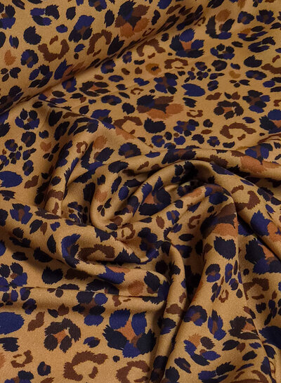 Madeline leopard bruin blauw - viscose