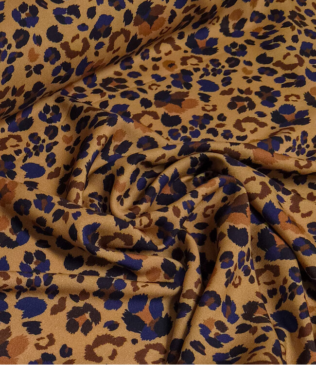 Madeline leopard bruin blauw - viscose