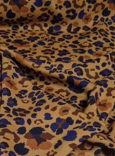 Madeline leopard bruin blauw - viscose