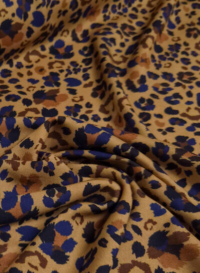 Madeline leopard bruin blauw - viscose