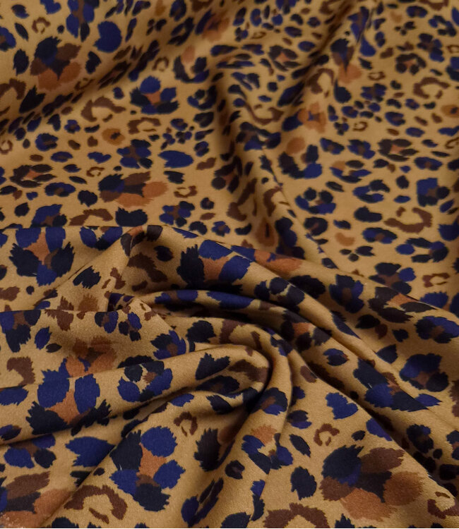 Madeline leopard bruin blauw - viscose