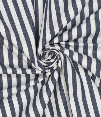 jeansblauw gestreept -  prachtige Denim / twill gabardine