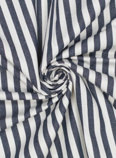 jeansblauw gestreept -  prachtige twill gabardine