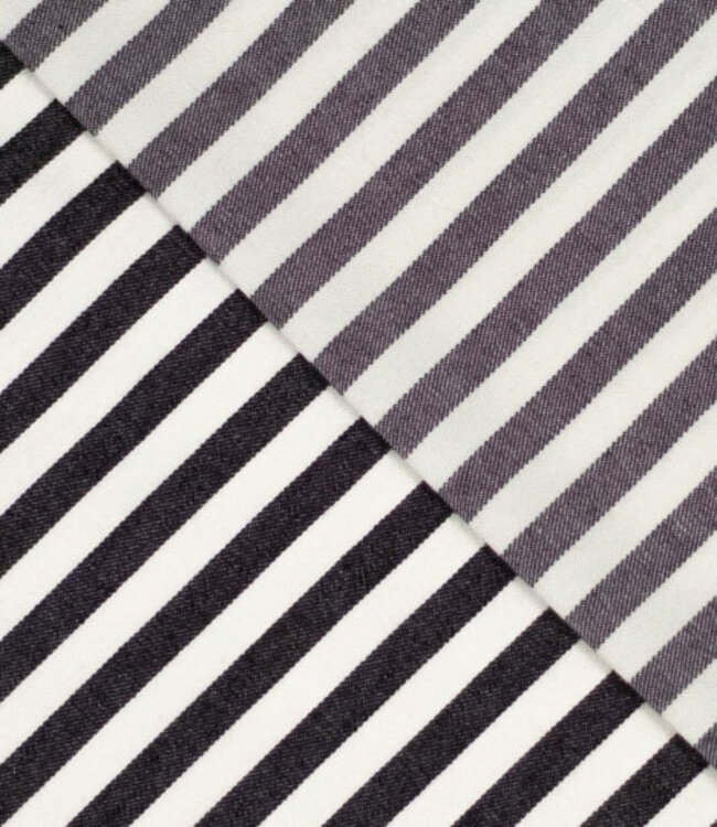 antraciet gestreept -  prachtige denim / twill gabardine