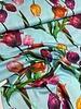 Marylene Madou tulips on sky blue  - prachtige print op zachte popeline katoen
