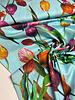 Marylene Madou tulips on sky blue  - prachtige print op zachte popeline katoen