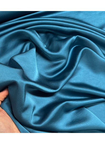 A la Ville petrol green - satin viscose - quality haute couture
