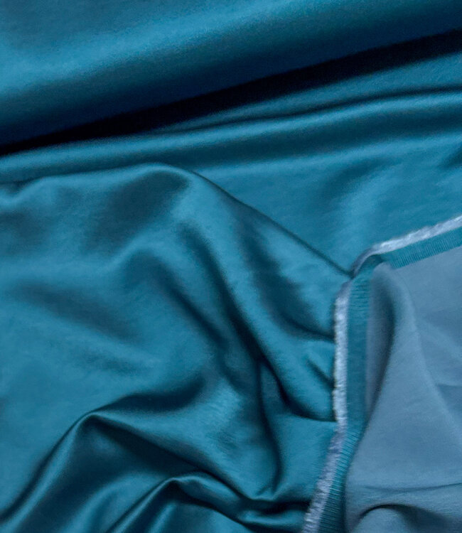 A la Ville petrolgroen - satijn viscose - qualité haute couture