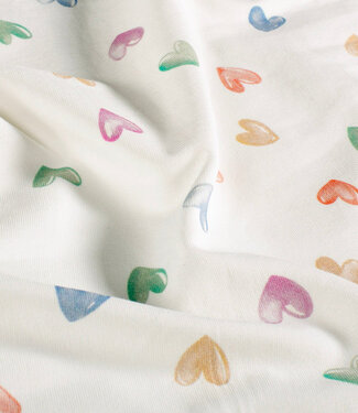 watercolor hearts - French terry