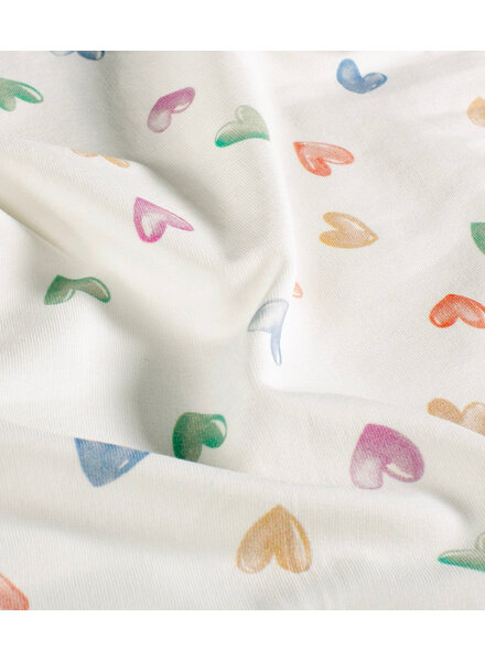 watercolor hearts - French terry