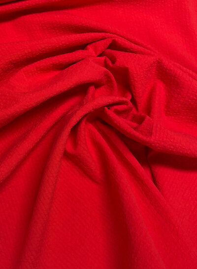 Fibremood red with subtle lines - seersucker