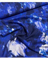 blauwe abstracte print - viscose twill