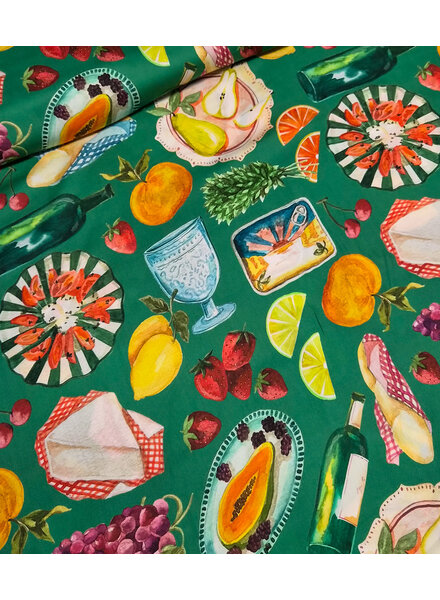 Mediterranean picnic - satin viscose