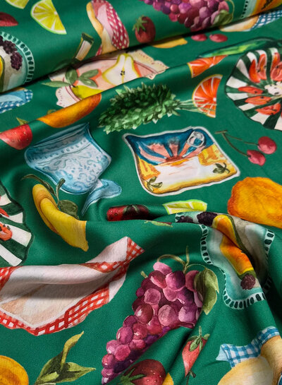 Mediterranean picnic - satin viscose