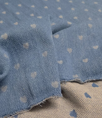 denim jacquard hearts