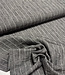 Fibremood donkergrijs gestreept - linnen look viscose mix
