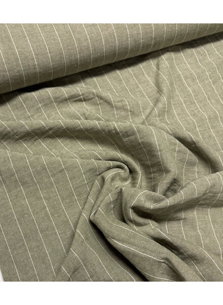 Fibremood mint grey striped - linen look viscose blend