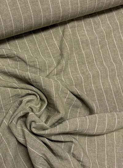 Fibremood mint grey striped - linen look viscose blend