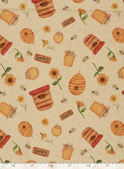 Madeline The Honeybee - linen look canvas