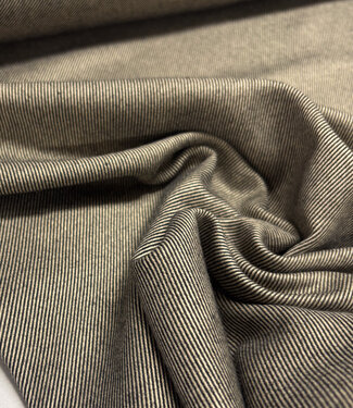 beige and anthracite twill stripes - woven bamboo - recycled, very flowing fabric and wrinkle-free