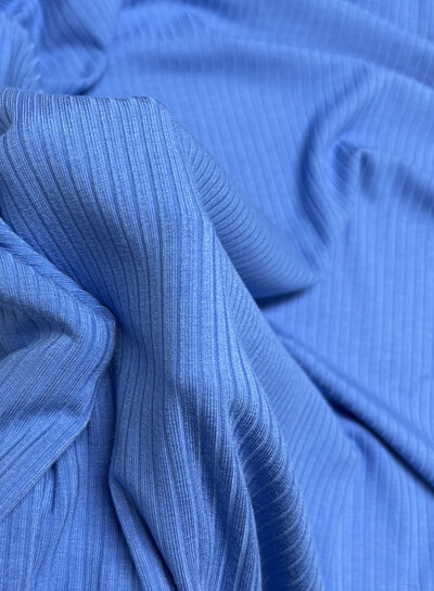 bright blue - beautiful subtle bamboo rib knit