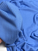 helder blauw  - prachtige subtiele bamboe ribtricot