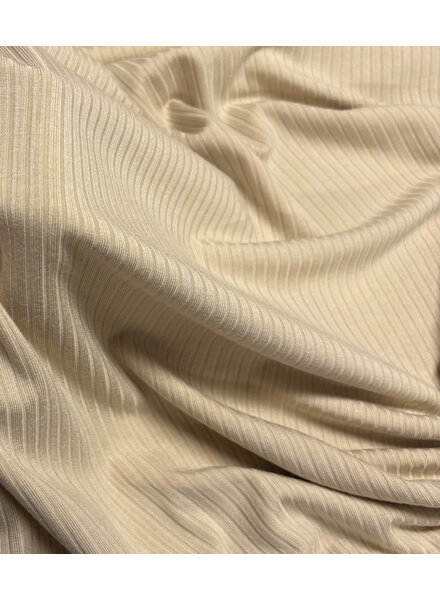 beige - prachtige subtiele bamboe ribtricot