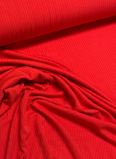 rood - prachtige subtiele bamboe ribtricot