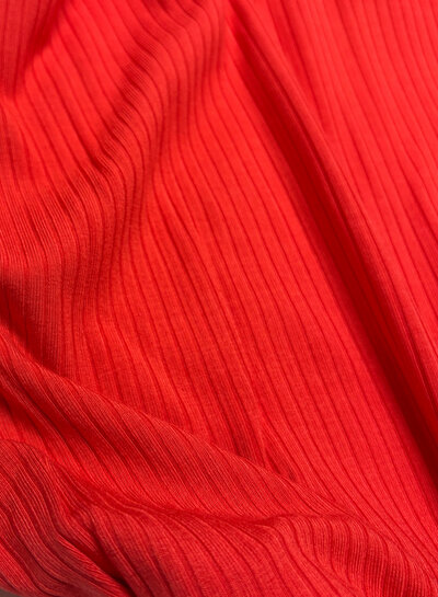 red - beautiful subtle bamboo rib knit