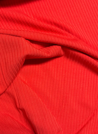 rood - prachtige subtiele bamboe ribtricot