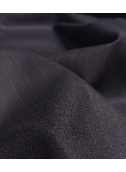 nachtblauw met bordeaux pinestripe -  geweven bamboe blend - heel soepelvallende stof en geen kreuk