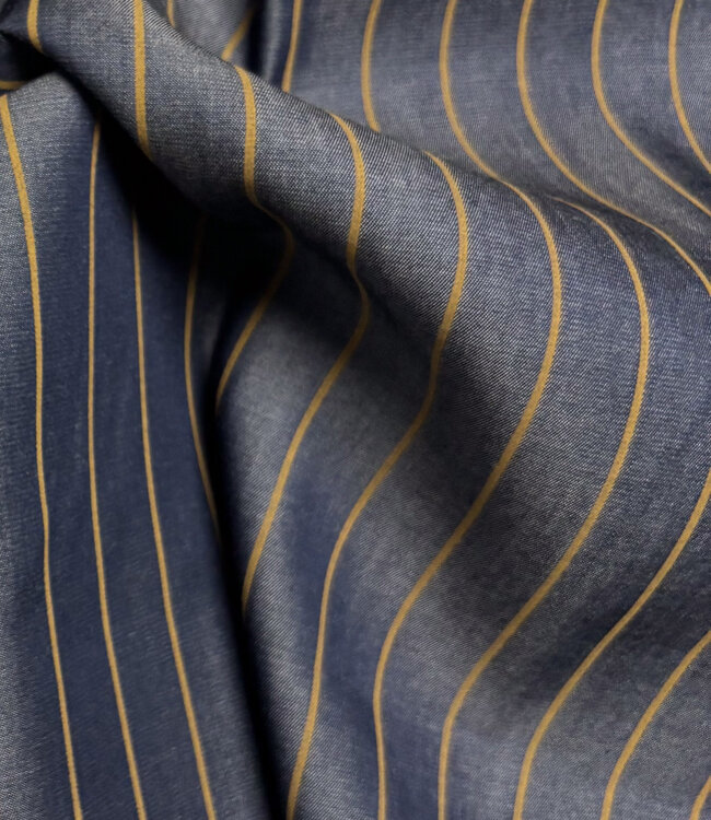 woven stripes lyocell - stof met body