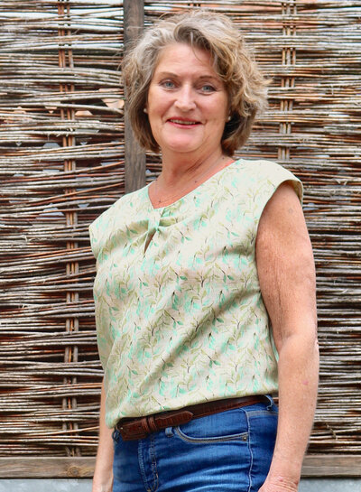 Madeline linen viscose blend fresh sprigs of mint