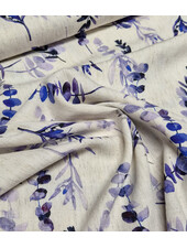 Madeline linen viscose blend eucalyptus twigs purple-blue