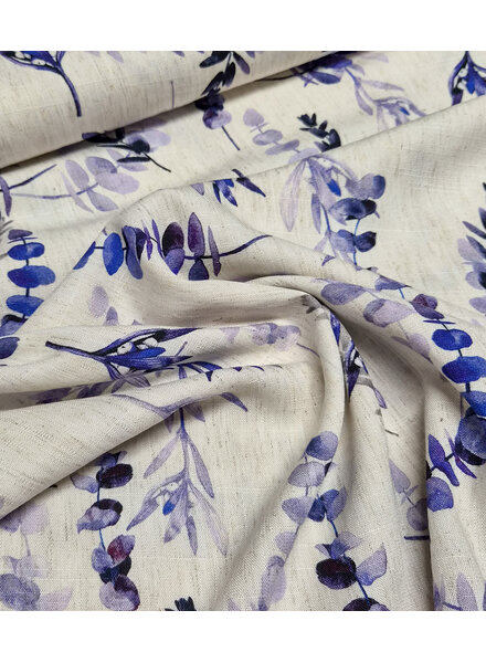 Madeline linnen viscose blend eucalyptustakjes paarsblauw