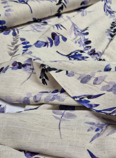 Madeline linnen viscose blend eucalyptustakjes paarsblauw