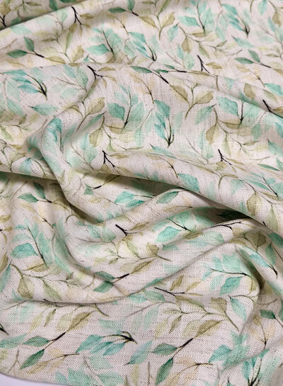 Madeline linnen viscose blend frisse takjes mint