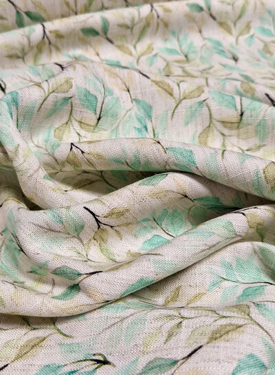 Madeline linen viscose blend fresh sprigs of mint