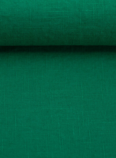 plain emerald green linen