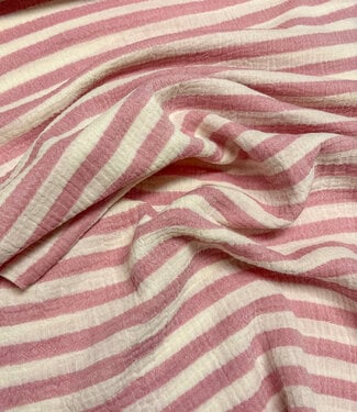 Madeline pink stripes - double gauze / tetra