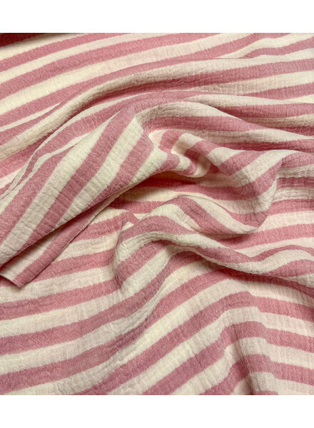 Madeline pink stripes - double gauze / tetra