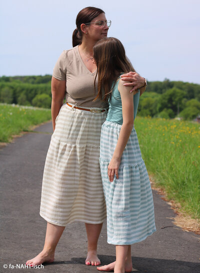 Madeline beige stripes - double gauze / tetra