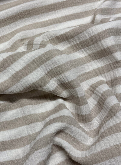 Madeline beige stripes - double gauze / tetra