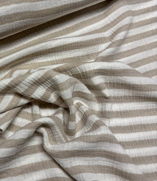 Madeline beige strepen - double gauze / tetra